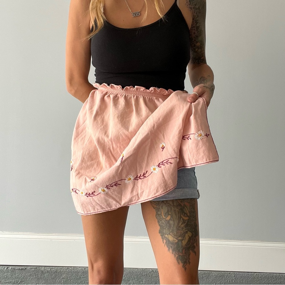 Handmade Floral Embroidered Apron